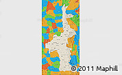 Shaded Relief Map of Mandalay, political outside