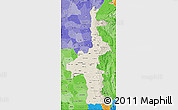 Shaded Relief Map of Mandalay, political shades outside