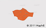 Political 3D Map of Meiktila, single color outside