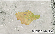 Satellite 3D Map of Meiktila, lighten, semi-desaturated