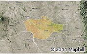 Satellite 3D Map of Meiktila, semi-desaturated