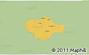 Savanna Style 3D Map of Meiktila, single color outside