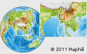 Physical Location Map of Meiktila, highlighted parent region, within the entire country