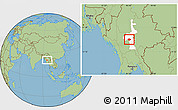 Savanna Style Location Map of Meiktila, highlighted parent region
