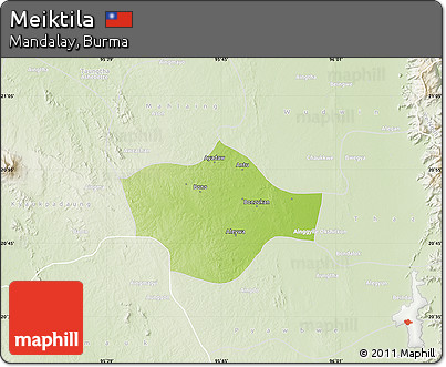 Physical Map of Meiktila, lighten