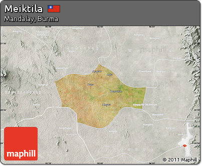 Satellite Map of Meiktila, lighten, semi-desaturated