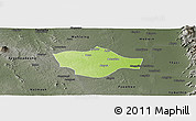 Physical Panoramic Map of Meiktila, darken, semi-desaturated