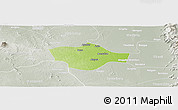 Physical Panoramic Map of Meiktila, lighten, semi-desaturated