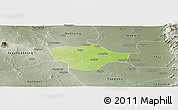 Physical Panoramic Map of Meiktila, semi-desaturated