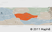Political Panoramic Map of Meiktila, lighten, semi-desaturated