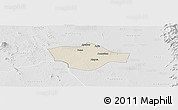 Shaded Relief Panoramic Map of Meiktila, lighten, desaturated