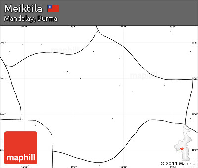 Blank Simple Map of Meiktila, no labels