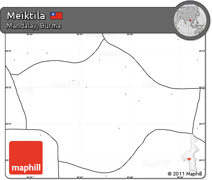 Blank Simple Map of Meiktila, no labels