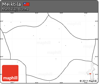 Blank Simple Map of Meiktila, no labels