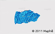 Political 3D Map of Mogok, single color outside