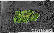 Satellite 3D Map of Mogok, darken, desaturated