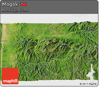 Satellite 3D Map of Mogok