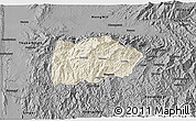 Shaded Relief 3D Map of Mogok, darken, desaturated