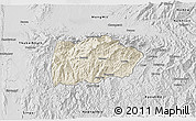 Shaded Relief 3D Map of Mogok, desaturated