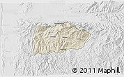 Shaded Relief 3D Map of Mogok, lighten, desaturated