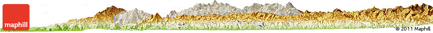 Shaded Relief Horizon Map of Mogok, physical outside