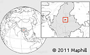 Blank Location Map of Mogok, highlighted country