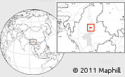 Blank Location Map of Mogok, highlighted parent region