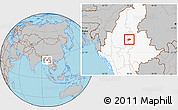 Gray Location Map of Mogok, highlighted country