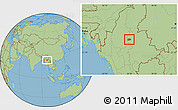 Savanna Style Location Map of Mogok