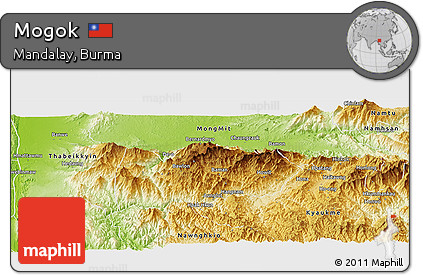 Physical Panoramic Map of Mogok