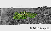 Satellite Panoramic Map of Mogok, desaturated