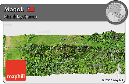 Satellite Panoramic Map of Mogok