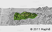 Satellite Panoramic Map of Mogok, lighten, desaturated