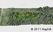 Satellite Panoramic Map of Mogok, semi-desaturated
