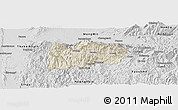 Shaded Relief Panoramic Map of Mogok, desaturated