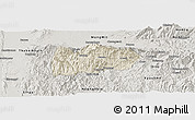 Shaded Relief Panoramic Map of Mogok, semi-desaturated