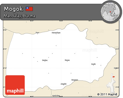 Classic Style Simple Map of Mogok