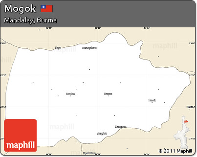 Classic Style Simple Map of Mogok