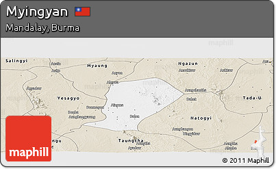 Classic Style Panoramic Map of Myingyan