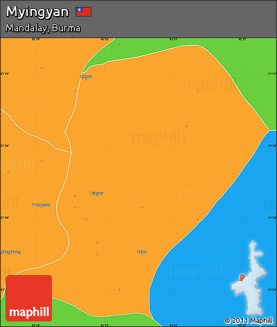 Political Simple Map of Myingyan