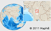 Shaded Relief Location Map of Myitha, highlighted parent region