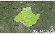 Physical 3D Map of Natogyi, darken, semi-desaturated