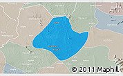 Political 3D Map of Natogyi, lighten, semi-desaturated
