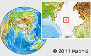 Physical Location Map of Natogyi, highlighted country