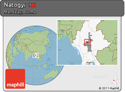 Savanna Style Location Map of Natogyi, highlighted country, highlighted parent region
