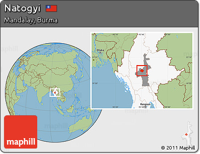 Savanna Style Location Map of Natogyi, highlighted country, highlighted parent region