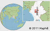 Savanna Style Location Map of Natogyi, highlighted country, highlighted parent region