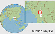 Savanna Style Location Map of Natogyi, highlighted parent region
