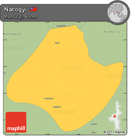 Savanna Style Simple Map of Natogyi