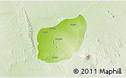 Physical 3D Map of Nyaungu, lighten